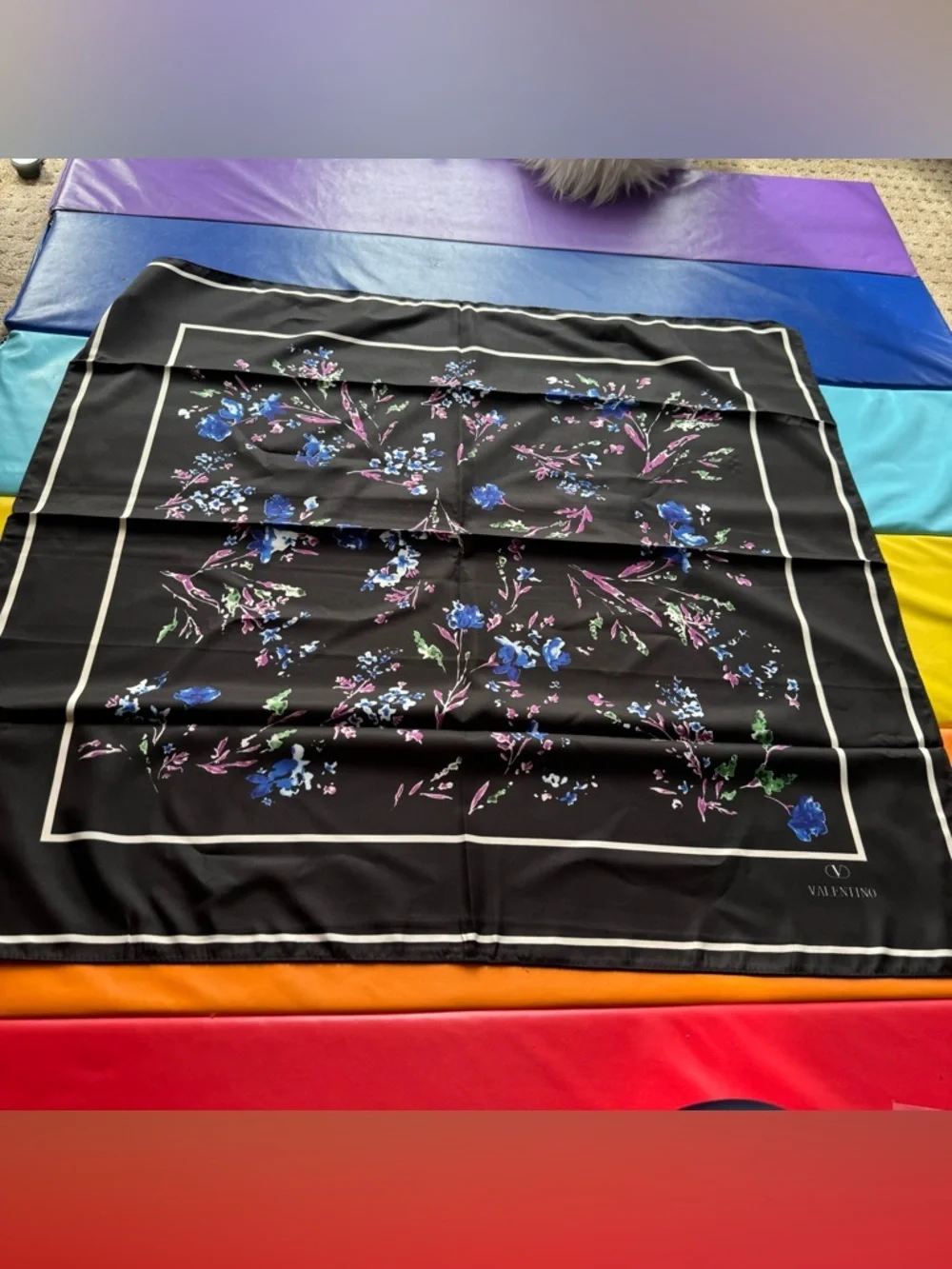 Valentino floral spring silky scarf 35x35 inches‼️LAST ONE LEFT